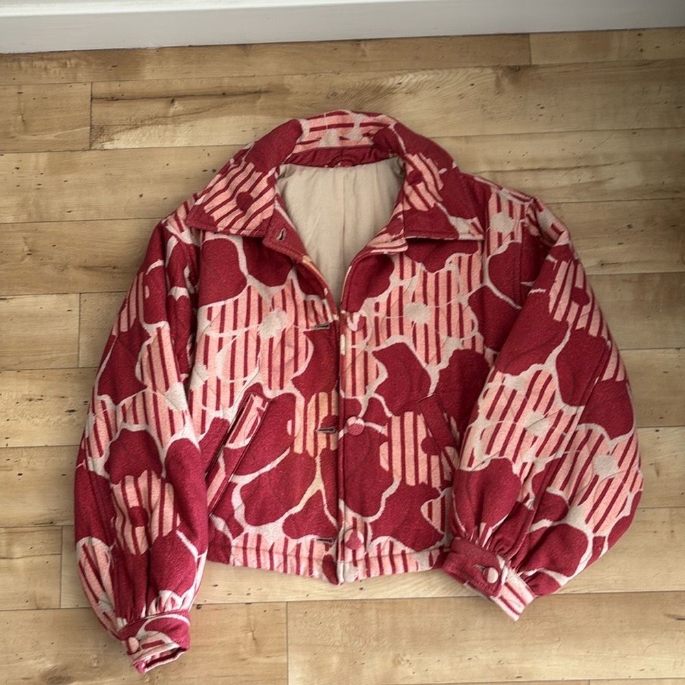 Floral Patterned Red Jacket